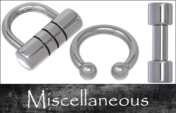 Miscellaneous: Circular Barbells, Insertion Pins, Padlogs and Liberty Bells