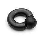 Black Dusk Mega Mini Monster Ring 8mm gauge, 12mm internal diameter, 12.7mm black ball