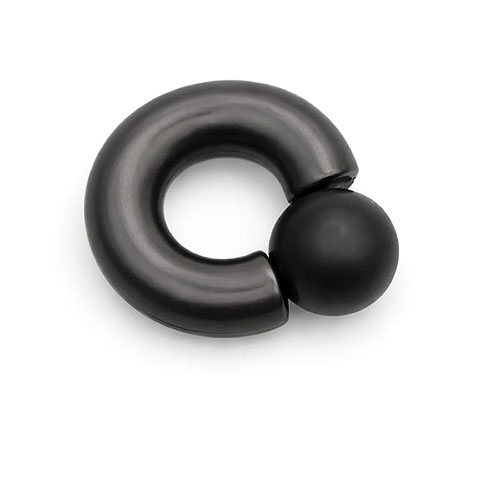 Black Dusk Mega Mini Monster Ring 8mm gauge, 12mm internal diameter, 12.7mm black ball