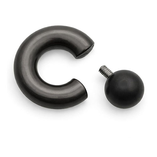 Black Dusk Mega Mini Monster Ring 8mm gauge, 12mm internal diameter, 12.7mm black ball