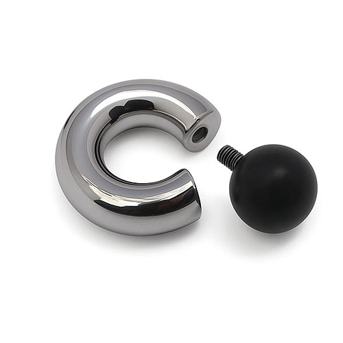 Blackmoon Mega Mini Monster Ring 8mm gauge, 12mm internal diameter, 12.7mm black ball