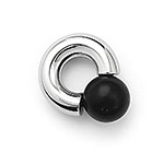 Blackmoon Mega Mini Monster Ring 8mm gauge, 12mm internal diameter, 16mm black ball