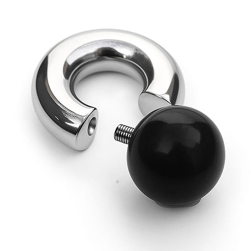 Blackmoon Mega Mini Monster Ring 8mm gauge, 12mm internal diameter, 16mm black ball