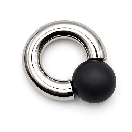 Blackmoon Mega Mini Monster Ring 8mm gauge, 15mm internal diameter, 16mm black ball