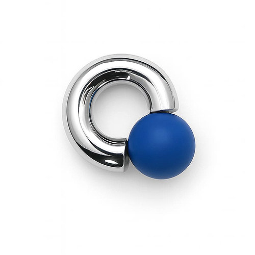 Bluemoon Mega Mini Monster Ring 8mm gauge, 12mm internal diameter, 16mm blue ball