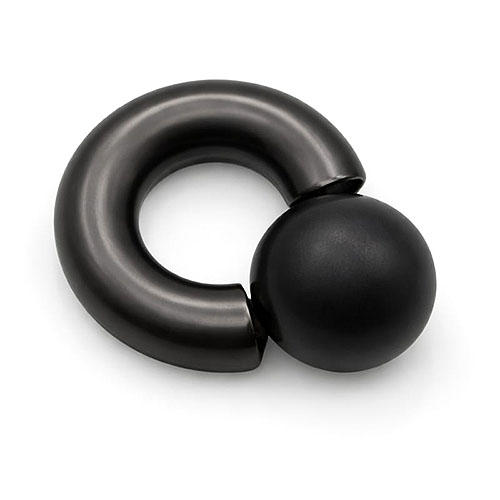 Black Dusk Mega Mini Monster Ring 8mm gauge, 12mm internal diameter, 16mm black ball