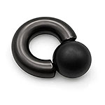 Black Dusk Mega Mini Monster Ring 8mm gauge, 12mm internal diameter, 16mm black ball