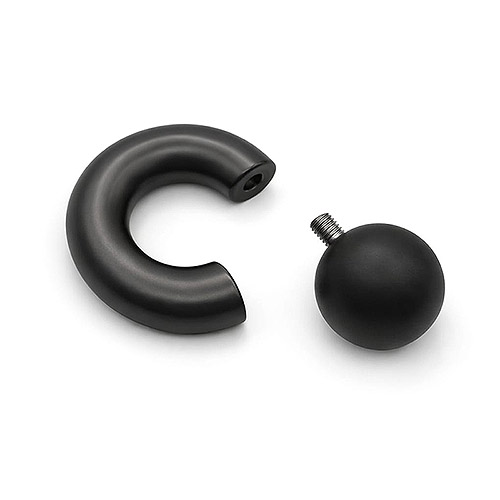 Black Dusk Mega Mini Monster Ring 8mm gauge, 12mm internal diameter, 16mm black ball