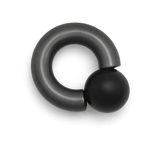Black Dusk Mega Mini Monster Ring 8mm gauge, 15mm internal diameter, 16mm black ball