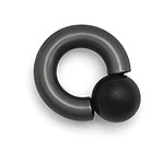 Black Dusk Mega Mini Monster Ring 8mm gauge, 15mm internal diameter, 16mm black ball