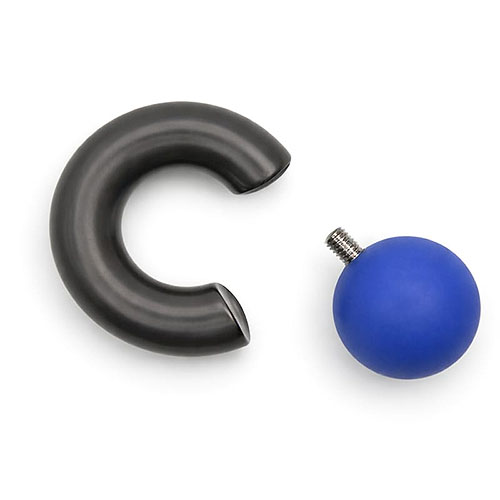 Dusk Bluemoon Mega Mini Monster Ring 8mm gauge, 12mm internal diameter, 16mm blue ball