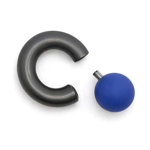 Dusk Bluemoon Mega Mini Monster Ring 8mm gauge, 15mm internal diameter, 16mm blue ball