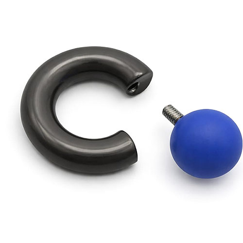 Dusk Bluemoon Mega Mini Monster Ring 8mm gauge, 15mm internal diameter, 16mm blue ball
