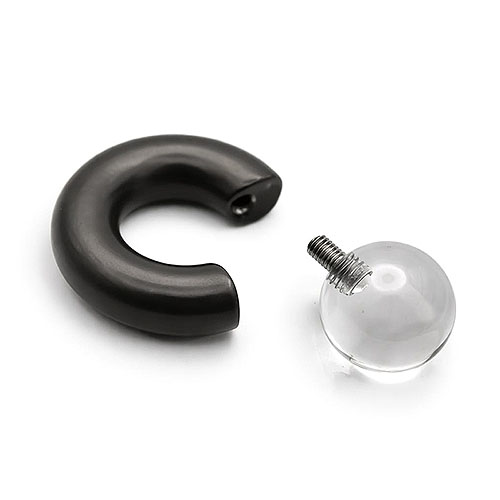 Clear Dusk Mega Mini Monster Ring 8mm gauge, 12mm internal diameter, 16mm clear ball