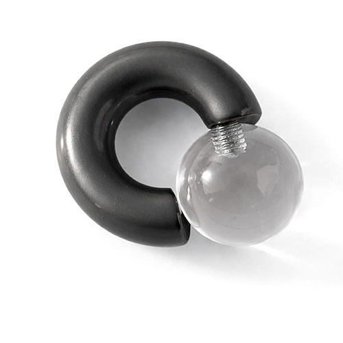 Clear Dusk Mega Mini Monster Ring 8mm gauge, 12mm internal diameter, 16mm clear ball