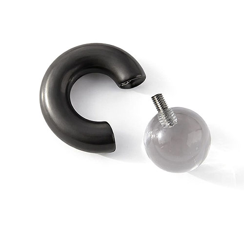 Clear Dusk Mega Mini Monster Ring 8mm gauge, 12mm internal diameter, 16mm clear ball