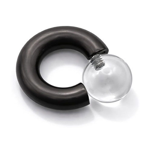 Clear Dusk Mega Mini Monster Ring 8mm gauge, 15mm internal diameter, 16mm clear ball