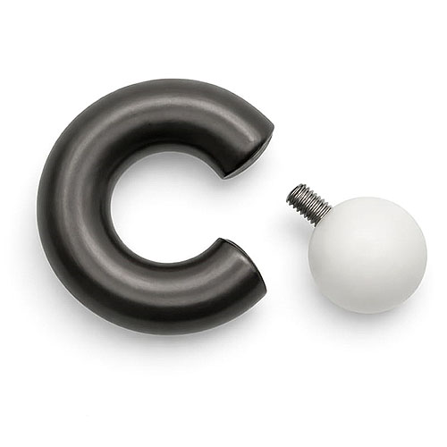 Dusk Moonshine Mega Mini Monster Ring 8mm gauge, 12mm internal diameter, 12.7mm white ball