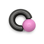 Dusk Pink Rose Mega Mini Monster Ring 8mm gauge, 12mm internal diameter, 16mm pink ball