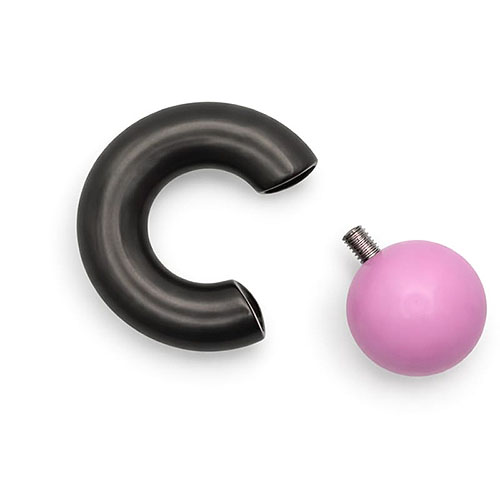 Dusk Pink Rose Mega Mini Monster Ring 8mm gauge, 12mm internal diameter, 16mm pink ball