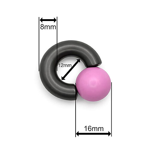 Dusk Pink Rose Mega Mini Monster Ring 8mm gauge, 12mm internal diameter, 16mm pink ball
