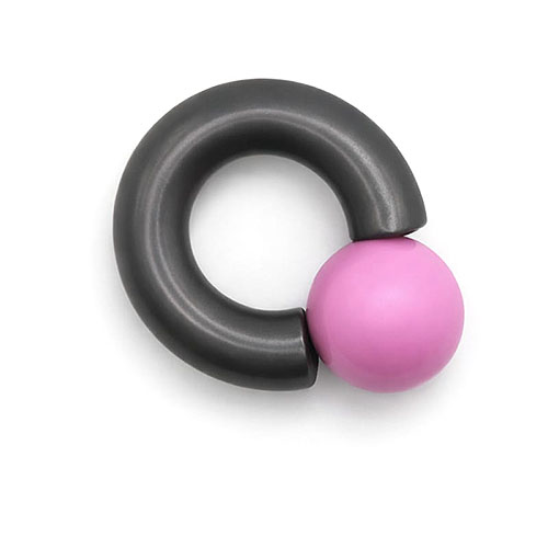 Dusk Pink Rose Mega Mini Monster Ring 8mm gauge, 15mm internal diameter, 16mm pink ball