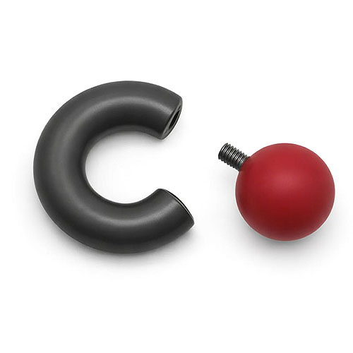 Dusk Sunset Mega Mini Monster Ring 8mm gauge, 12mm internal diameter, 15mm red ball