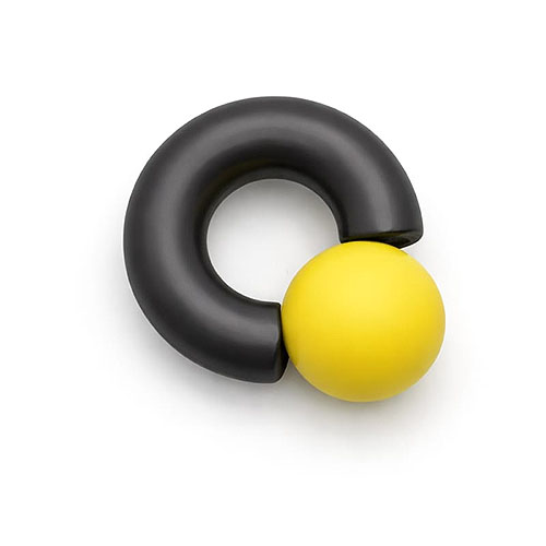 Dusk Sunstream Mega Mini Monster Ring 8mm gauge, 12mm internal diameter, 15mm yellow ball