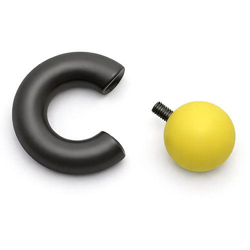 Dusk Sunstream Mega Mini Monster Ring 8mm gauge, 12mm internal diameter, 15mm yellow ball