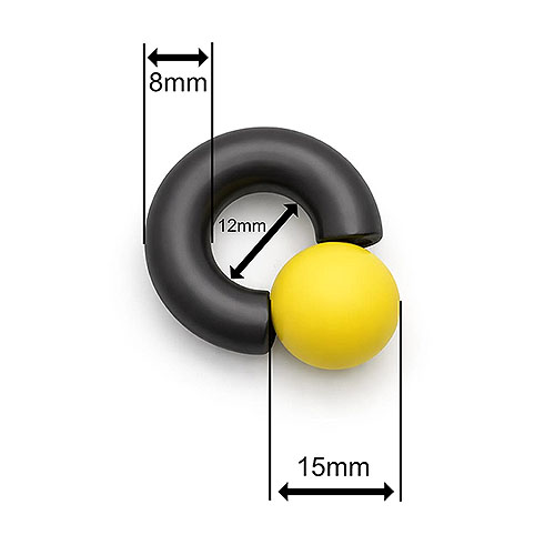 Dusk Sunstream Mega Mini Monster Ring 8mm gauge, 12mm internal diameter, 15mm yellow ball