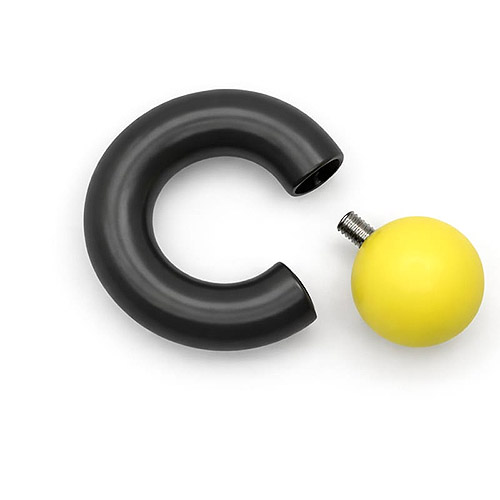 Dusk Sustream Mega Mini Monster Ring 8mm gauge, 15mm internal diameter, 15mm yellow ball