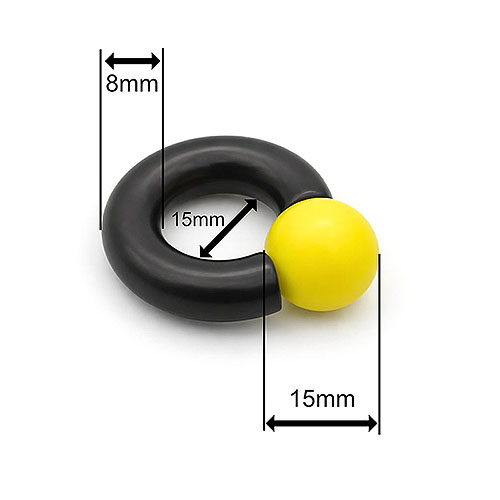 Dusk Sustream Mega Mini Monster Ring 8mm gauge, 15mm internal diameter, 15mm yellow ball