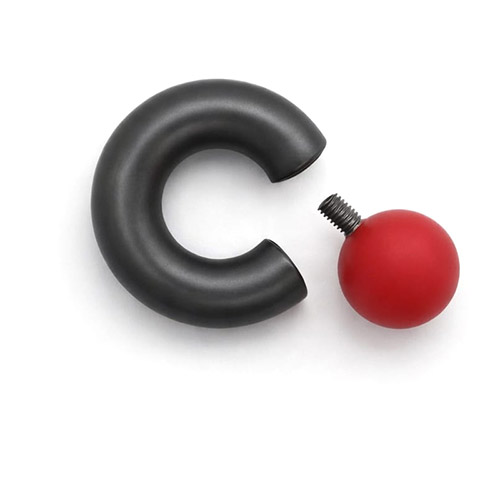 Dusk Fireball Mega Mini Monster Ring 8mm gauge, 12mm internal diameter, 12.7mm red ball