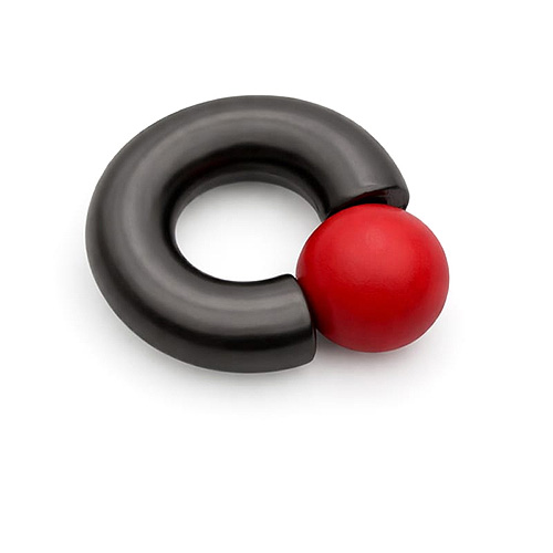 Dusk Fireball Mega Mini Monster Ring 8mm gauge, 12mm internal diameter, 12.7mm red ball