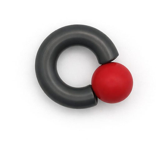 Dusk Fireball Mega Mini Monster Ring 8mm gauge, 15mm internal diameter, 15mm red ball