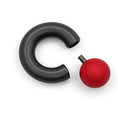 Dusk Fireball Mega Mini Monster Ring 8mm gauge, 15mm internal diameter, 15mm red ball