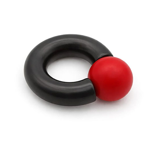Dusk Fireball Mega Mini Monster Ring 8mm gauge, 15mm internal diameter, 15mm red ball