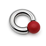 Fireball Mega Mini Monster Ring 8mm gauge, 15mm internal diameter, 15mm red ball
