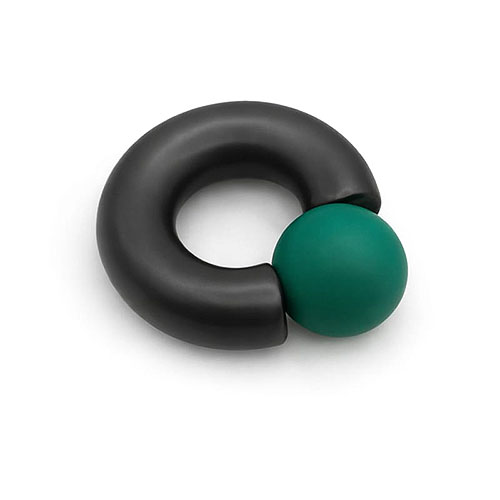 Dusk Green Eyed Mega Mini Monster Ring 8mm gauge, 12mm internal diameter, 12.7mm green ball