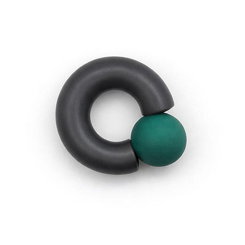 Dusk Green Eyed Mega Mini Monster Ring 8mm gauge, 12mm internal diameter, 12.7mm green ball