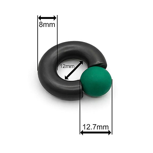Dusk Green Eyed Mega Mini Monster Ring 8mm gauge, 12mm internal diameter, 12.7mm green ball