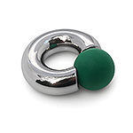 Green Eyed Mega Mini Monster Ring 8mm gauge, 12mm internal diameter, 12.7mm green ball