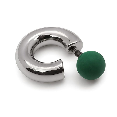 Green Eyed Mega Mini Monster Ring 8mm gauge, 12mm internal diameter, 12.7mm green ball