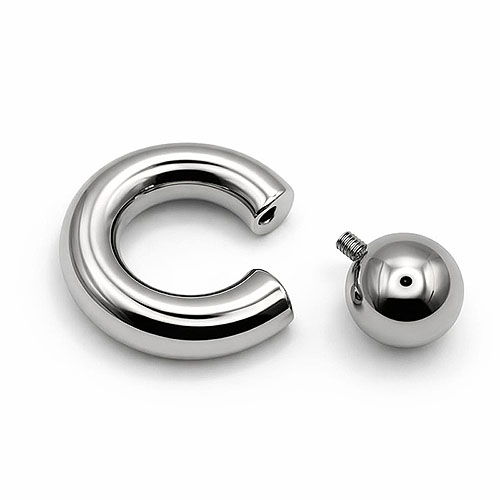 Mega Mini Monster Ring 8mm gauge, 15mm internal diameter, 15mm steel ball