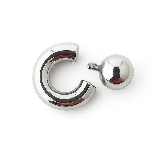 Mega Mini Monster Ring 8mm gauge, 12mm internal diameter, 15mm steel ball