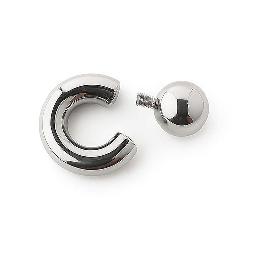 Mega Mini Monster Ring 8mm gauge, 12mm internal diameter, 15mm steel ball