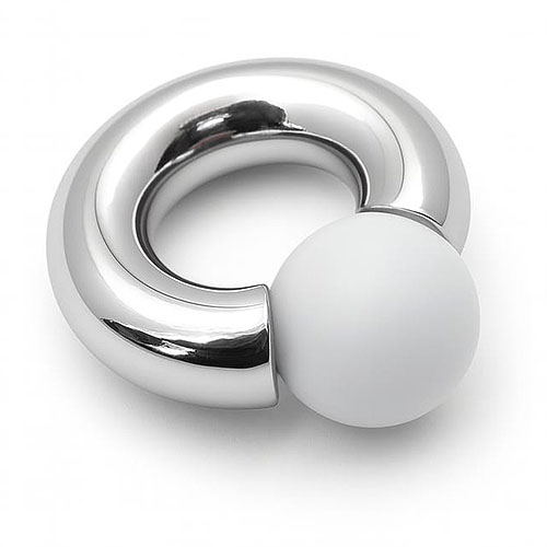 Moonshine Mega Mini Monster Ring 8mm gauge, 12mm internal diameter, 12.7mm white ball