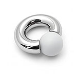 Moonshine Mega Mini Monster Ring 8mm gauge, 12mm internal diameter, 12.7mm white ball