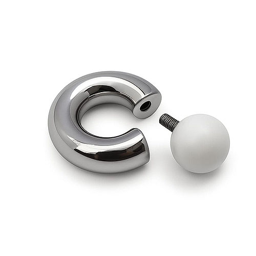 Moonshine Mega Mini Monster Ring 8mm gauge, 12mm internal diameter, 12.7mm white ball