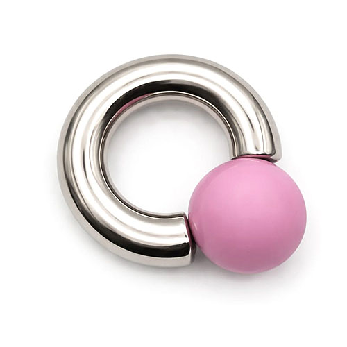 Pink Rose Mega Mini Monster Ring 8mm gauge, 15mm internal diameter, 16mm pink ball